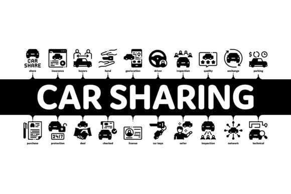 Car Sharing Business Minimal Infographic Design Guide