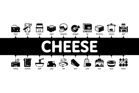Cheese Dairy Food Minimal Infographic Assets