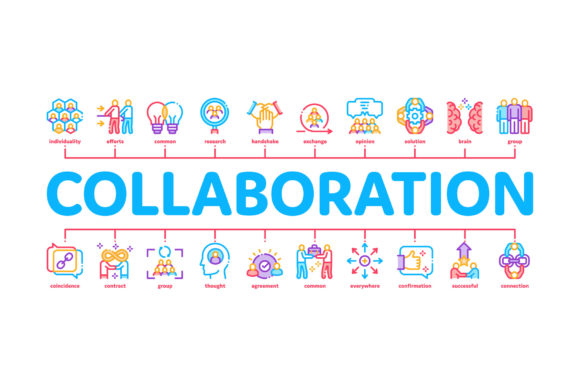 Collaboration Work Minimal Infographic: Visualizing Modern Teamwork