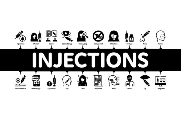 Evaluating the Injections Minimal Infographic Banner for Medical Aesthetics Content