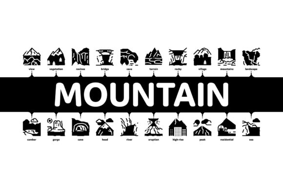 Evaluating the Mountain Landscape Minimal Infographic for Modern Visual Communication