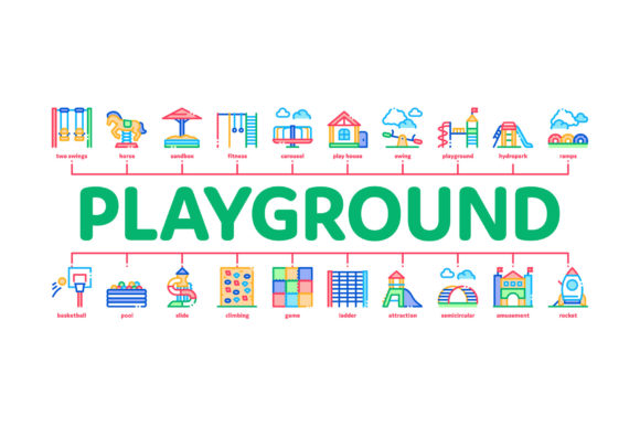 Playground Children Minimal Infographic: Visual Solutions for Modern Design Projects