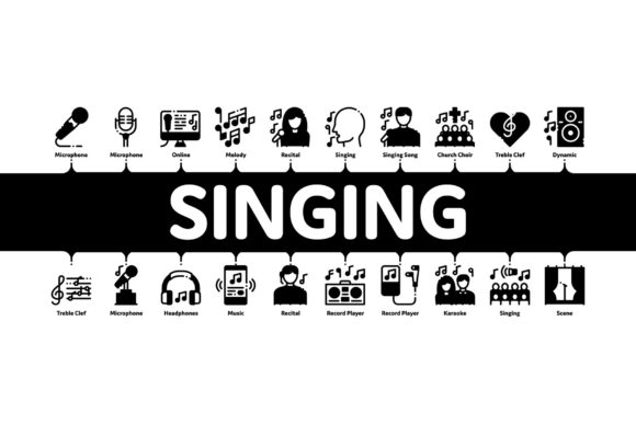 Singing Song Minimal Infographic Banner: Strategic Visual Communication for Audio Brands