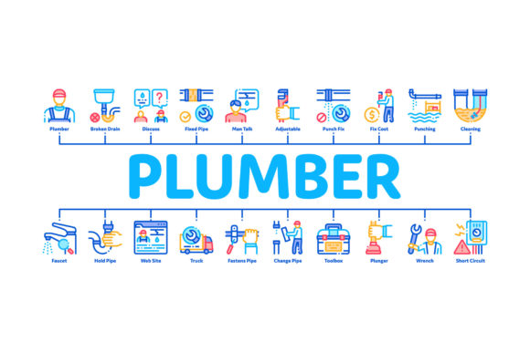 Strategic Application of the Plumber Profession Minimal Infographic for Trade Communication