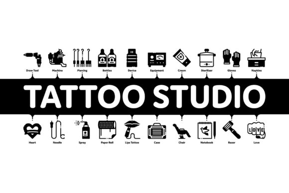 Tattoo Studio Tool Minimal Infographic Design Guide