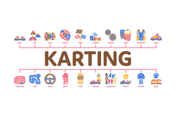 Visualizing Speed: Understanding the Karting Motorsport Minimal Infographic Vector